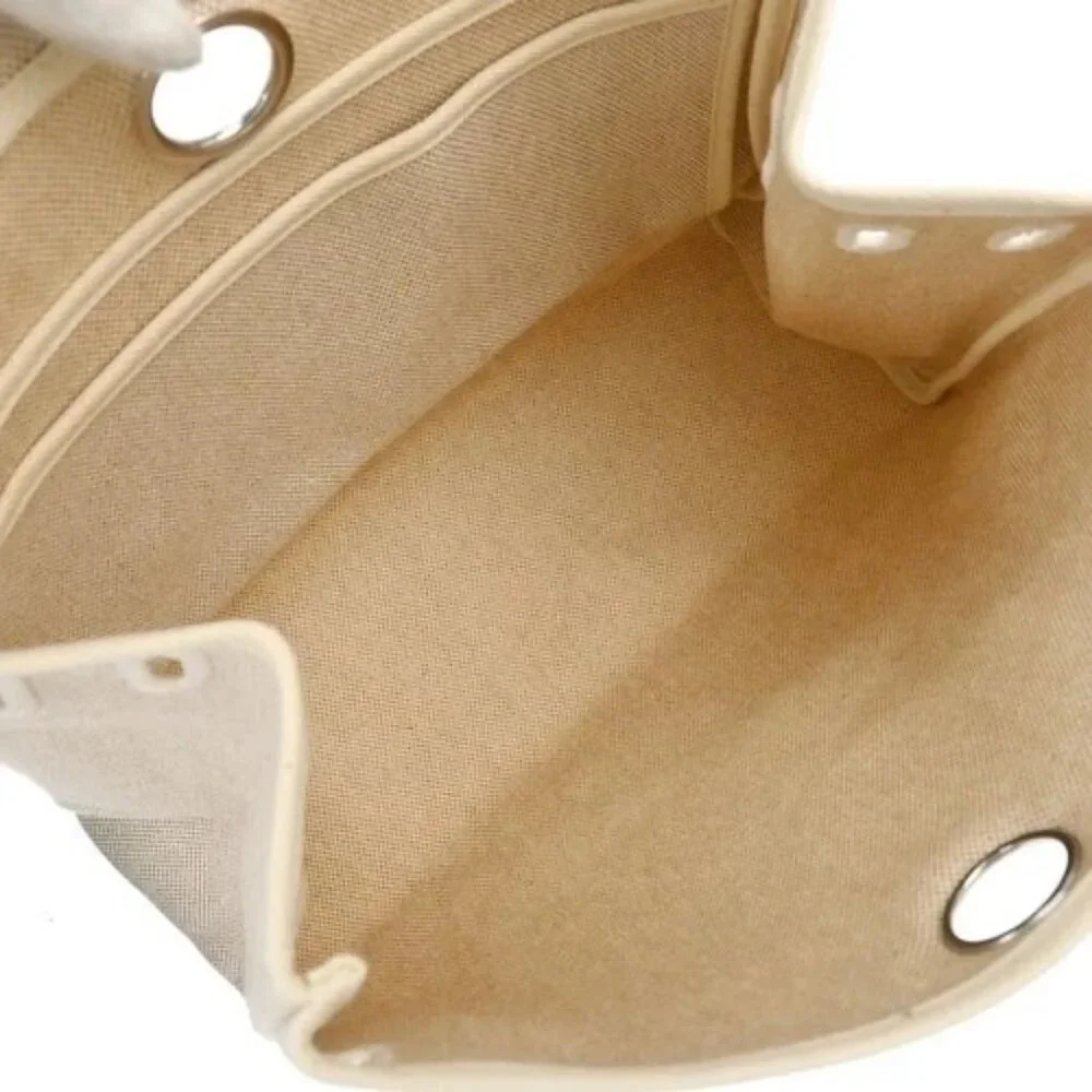 Hermes Beige Navy Toile H Officier Herbag PM 2 in 1 Handbag C□F 117854 - Picture 10 of 10